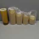 NURADA Flickering Flameless Candles: Acrylic LED Pillar Candles Battery Operated with Remote and Timer for Romantic Ambiance and Home Table Bathroom Decor, Gold, Pack of 5 (Amber Set of 5)