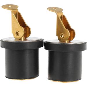 Boat Plug 7/8 Inch Brass Boat Drain Plug Snap Handle Plug Deck Plug for Boat Marine (7/8inch-2)