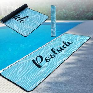 Tinideya Pool Mat Poolside Non Slip Mat Walk Pool Deck Mats Rugs for Floor Outdoor Rubber Mats with Drainage Outdoor and Indoor Dock Safety(Blue,23.62" X 67.72")
