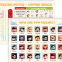 2Pc Coping Skills Emotions Chart Poster 12x16 UNFRAMED, Calm Down Corner, Emotions Chart for Kids, Mental Health Posters for School Counselor, Psychology, Preschool, Homeschool Decor, Back to School