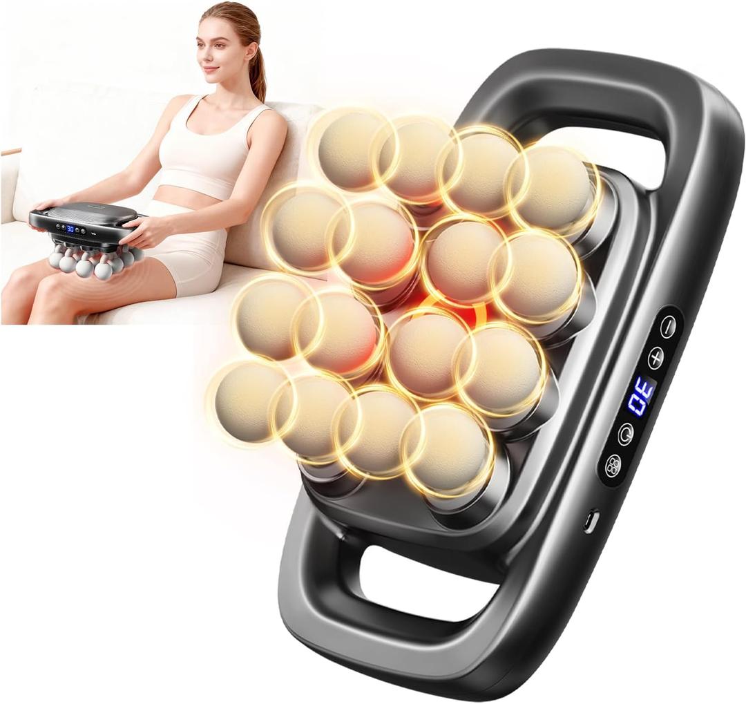 16 Heads Massage Gun Set, Body Massage for Back, Shoulders, Neck, Legs, Foot, Massage Gun deep Tissue Pain Relief, Percussion Massager with 3 Modes & 30 Intensity Levels, Gifts for Mom and Dad