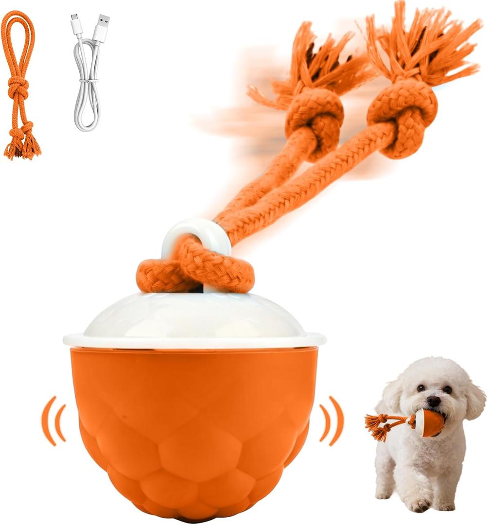 Interactive Dog Toys,2026 Upgraded Motion Activated Automatic Rolling Ball Toys for Small/Medium/Large Dogs Balls,Interactive Dog Ball for Boredom to Keep Them Busy,With USB Rechargeable (Orange)