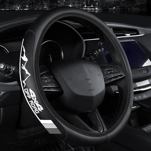 Tri-Color Sport Mountain 4x4 Offroad Car Steering Wheel Cover Compatible with Toyota Tacoma TRD 4Runner Tundra Highlander Accessories (Gray)
