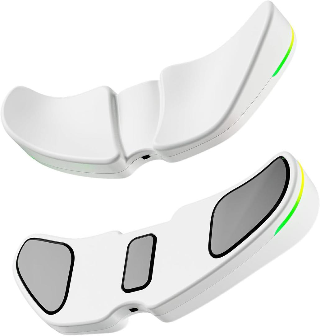 HornsX1 Right-Handed RGB Ergonomic Gliding Palm Rest for Mouse, Wrist Rest Pad, 3 RGB Lighting Modes, Reduce Wrist Pain, Anti-Fatigue, for Gaming/Office Work Casual Use - White, 1 PCS