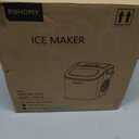 EUHOMY Countertop Ice Maker Machine with Handle, 26lbs in 24Hrs, 9 Ice Cubes Ready in 6 Mins, Auto-Cleaning Portable Ice Maker with Basket and Scoop, for Home/Kitchen/Camping/RV. (Black)