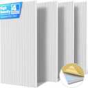 4 Pack Large Acoustic Panels Sound Absorbing with Self-Adhesive, 47.2”*23.6”*0.36” High Density Sound Proof Foam Panels for Walls, 3D Vertical Soundproof Wall Panels for Home Studio Office Decor-White