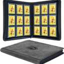 Top Loader Binder - 9 Pocket (3" x 4"), Holds 288 Toploaders With Side-Loading Pockets | Rigid Zipper Case | Baseball Toploader Cards Storage, Binder For Top Loaders TCG & MTG Cards (Dark Grey)