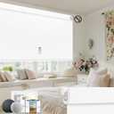 Kincmo No Drill Motorized Blinds with Remote, 100% Blackout Roller Shades for Windows, Custom Electric Blinds Compatible with Alexa, Apple Homekit, Google Home (100% Blackout Classic White)