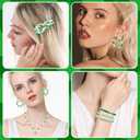 3 x UPINS St. Patrick's Day Green Beads, 1200Pcs Green Crystal Faceted Beads for Jewelry Making Beads for Irish St. Patrick's Day DIY Craft Wreath Necklace Bracelet Earring Holiday Tree Decorations