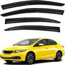 Civic Rain Guard - Window Visors for Honda Civic Sedan 2012-2015, Out-Channel Side Window Rain Guards for Civic Accessories, 4PCS, Black, Car Accessories