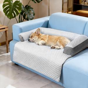 WATANIYA PET Cooling Dog Bed, Washable Cooling Mat for Large Dogs with Removable Cover, Self Cooling Couch Cover for Dog, Non-Slip Dog Couch Bed, 35x31 Inch, Grey