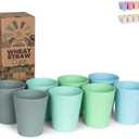 Grow Forward Premium Plastic Kids Cups - 13 oz Unbreakable Wheat Straw Cups for Kids - Non Toxic BPA Free Drinking Glasses for Water, Smoothie - Small Dishwasher Safe Kitchen Tumblers - Rainforest