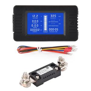 DC Multifunction Battery Monitor Meter with Shunt,0-200V,0-300A, LCD Display Digital Current Multimeter Voltmeter Ammeter for Cars RV Solar,Widely Applied to 12V/24V/48V RV/Car Battery