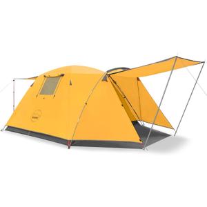 KAZOO 4 Person Camping Tent Outdoor Waterproof Family Large Tents 4 People Easy Setup Tent with Porch Double Layer