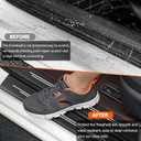 Door Sill Protector, Car Door Entry Guards, 10Pcs Car Door Protector, Carbon Fiber Leather Waterproof Scratch Protection Strips (for All car Models) Door sill Trim Entry Guard (Black)