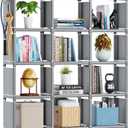 Mavivegue Book Shelf, 12 Cube Storage Organizer, DIY Bookcase, Metal Cube Bookshelf, Cubbies Closet Storage Organizer Shelves for Bedroom, Living Room, Home, Office