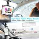 Sun Visor Tablet Holder for Car, Metal Clip Truck Visor Tablet Mount, 360° Rotating Visor Phone Clamp Mount with 1/4" Screw, for iPad Pro Air Mini, Galaxy Tab, iPhone, Camera, 4-11" Tablets