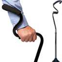 StrongArm Comfort Cane + Self Standing Lightweight Adjustable Walking Cane + Stabilizes Wrist & Provides Extra Support & Stability + Ergonomic Forearm Grip + Canes for Men & Women (Black)