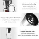 Ebaco Professional Pepper Grinder - with Germany Hardened Carbon Steel Mechanism Rotor, Refillable Pepper Mill 6OZ Glass Adjust Coarseness (1PCS-Sliver-304
