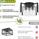 16" Black Semi-Flush Mount Ceiling Light, 4-Light Modern Hammered Glass Drum Fixture, Dimmable E26 Socket, Indoor Lighting for Bedroom Hallway Entryway Kitchen Foyer Living Room Laundry Decor