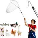 Chicken net Catcher, Chicken coop Accessories, 75 -inch Thickened Stainless Steel Catcher net, Suitable for Poultry and Outdoor Animals Such as Chickens, Birds, Goose, Duckling, Fish, etc.