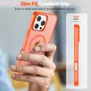 SUPFINE Magnetic for iPhone 16 Pro Max Case (Compatible with MagSafe) (Military Grade Drop Protection) Slim Translucent Matte Shockproof with Anti-Fingerprint Phone Case,Orange