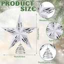 Gejoy 11'' Christmas Tree Topper Rustic Wooden Christmas 3D Five-Pointed Star Tree Topper Vintage Xmas Star Holiday Ornament for Party Office Holiday Indoor Outdoor Decoration