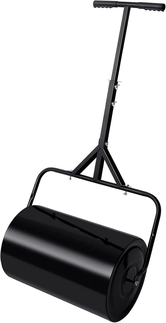 Threlaco Lawn Roller Push Tow Behind Yard Roller Water and Sand Filled Garden Drum Roller Sod Roller for Planting Seeding Garden Backyard Eliminating Turf Damage (10 Gallons)