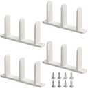 4 Pack Siding Closet Door Floor Guide-Universal ABS Sliding Door Bottom Guide Fit for 1-3/8" Thick Door-White Closet Door Guides for Cabinet Floor with Screws