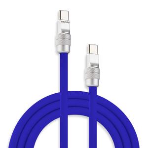 chubbycable Chubby 2.0 USB C 240W Fast Charging Cable Silicone Soft Durable USB C Cable Extra Thick Charger Cord Compatible with iPhone 17-15 Series iPad, Dark Blue, Type-C to Type-C, 8.2FT
