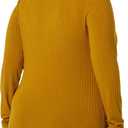 Amazon Essentials womens Wide Rib Long Sleeve Button-up Collared Cardigan (Pants Sold Separately) (XX-Large, Brown)