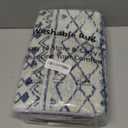 KOZYFLY Modern Abstract Rugs for Entryway 2x3, Washable Kitchen Rug Non-Slip Soft Small Area Rug, Grey-Blue Striped Throw Rugs Faux Wool Doormat for Bedside Entrance Bathroom Sink