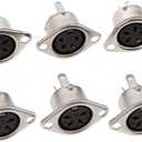 jing 5Pin DIN Female Jack Socket Connector Panel Mount Chassis Audio 2 Hole Soldering Din Jack Socket 6 Pcs