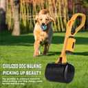 Pooper Scooper for Large Medium & Small Dogs Heavy Duty, 14.18Long Handled Dog Poop Scooper for Grass,Durable Dog Poop Pick Up Tool, Poop Grabber with 2 Dog Poop Bags 1 Dispenser Poop Scoop