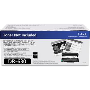 DR630 DR-630 Drum Unit (Not Toner) Replacement for Brother DR 630 Drum TN660 TN630 for HL-L2300D HL-L2320D HL-L2305W MFC-L2700DW HL-L2360DW HL-L2380DW DCP-L2540DW MFC-L2720DW Printer Black, 1-Pack