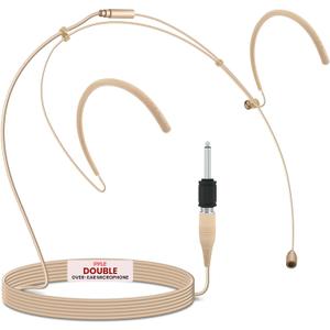 Pyle Double Over-Ear Microphone Headset - Professional Hands-Free Omnidirectional Wired Audio Boom Condenser Microphone Headset w/ 3.5mm / 1/4" Adapter, 1.2m Cable, and Windscreen.