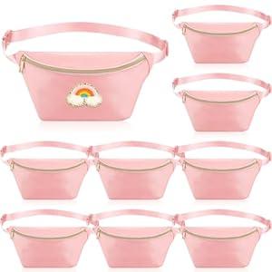 Amylove 9 Pieces Fanny Packs Nylon Waist Bag Zipper Travel Running Bag with Adjustable Strap for Women Men(Nylon,Black)