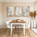 Large Abstract Gray Pastel Framed Canvas Wall Art Set,Neutral Watercolor Brush Stroke Wall Decor,Modern Minimalist Beige Illustration Artwork for Living Room,Bedroom,Dining Room -16"x24"x3