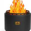 18" Smokeless Fire Pit with Removable Ash Pan, Fire Poker & Carry Bag - Portable Outdoor Fire Pit - Cast Iron - Wood Burning Lightweight Fireplace, Ideal for 4-6 People, 25 lbs (Black)