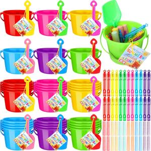 Chivao 60 Pcs Pool Beach Party Favors Summer Gift Bulk Include Sand Bucket Beach Shovels Bubble Wands Sidewalk Chalks End of Year Gifts from Teachers Party Favor Classroom Summer Activities Prizes