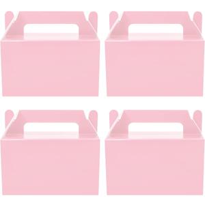Oletx 12Pcs Pink Gable Gift Boxes, Party Favor Treat Box, Goodie Box, Cookie Candy Box for Princess Birthday Party, Baby Girl Shower, Classroom Activity and Any Fun Occation Decoration Supplies.