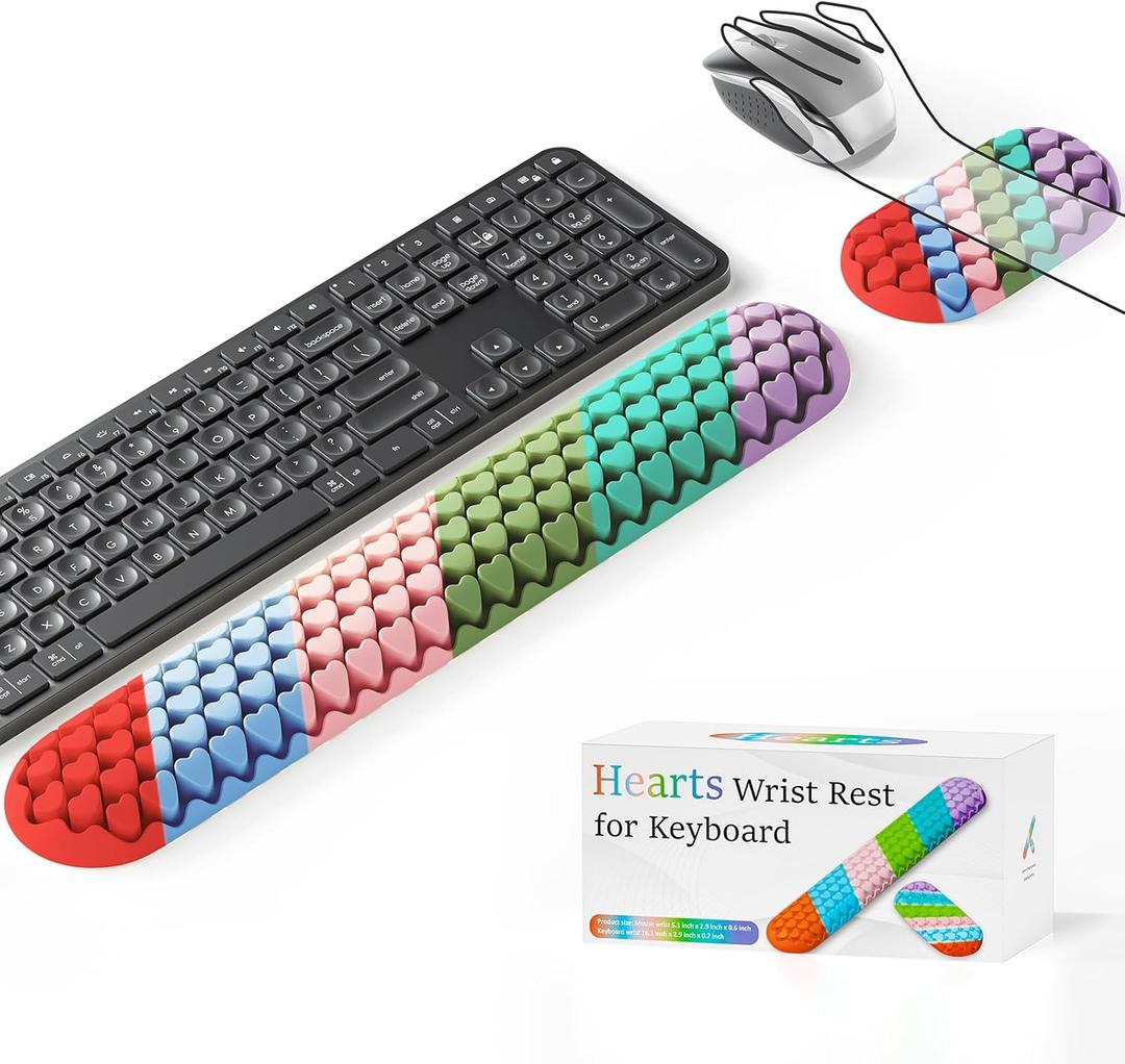 Keyboard Wrist Rest, Mecyfaty Wrist Rest for Computer Keyboard, Ergonomic Mouse Wrist Pad Made of Comfortable and Breathable Silicone, Computer Mouse for Desk Office Supplies