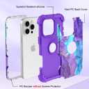 Hocase for iPhone 16 Pro Case 6.3", Heavy Duty Shockproof Protection Soft Silicone Rubber+Hard Plastic Bumpers Hybrid Protective Case for iPhone 16 Pro 2024 - When Purple Meets Blue