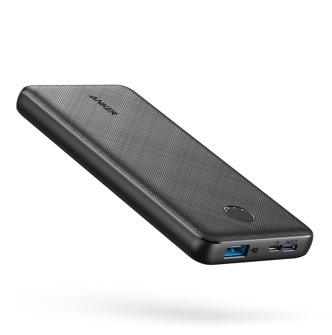 Anker Power Bank(PowerCore 10K), Compact Travel-Ready 10,000mAh Battery Pack with PowerIQ Charging Technology, 5V/3A High-Speed Charging for iPhone, iPad,and More (1, Black)