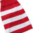 Turtleneck Stripes Pro Pet Clothes Dog Wool Classic Sweaters (Red &White Stripe, L)