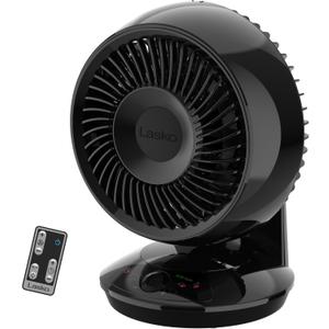 Lasko Whirlwind EcoQuiet Orbital Motion Air Circulator with DC Motor, 12 Speeds, Timer, Dark Mode, Remote Control for Small and Medium Sized Rooms, Black, A12668