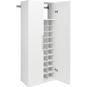 Prepac HangUps 30" Shoe Storage Cabinet, Cabinet Wall Mount, Wall Cabinet Storage for Shoes with 40 Cubbies, Ideal for Utility Room, Garage and Bedroom, 30" W x 72" H x 16" D, White