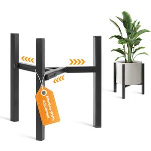 Plant Stand Indoor Adjustable, Metal Modern Indoor Plant Stand, Heavy Duty Plant Stands Outdoor Corner, Stable Plant Holder, Fits 8 to 12 Inches Pots, Black, 1 Pack, Pot & Plant Not Included