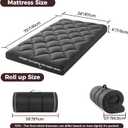 Jamdok 4" Twin Size Pillow Top Floor Futon Mattress,Memory Foam and Egg Crate Foam, Roll Up Japanese Tatami Pad for Sleeping,Quilted Guest Bed with Removable Cover, 75×38×4 Inches