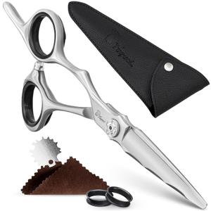Fagaci Professional Hair Cutting Scissors Left 6 Japanese Steel for Ultra-Precise Cuts, Razor Sharp Blades Hair Scissors for Women & Men, Extreme Durability Hair Shears, Hair Cutting Barber Scissors
